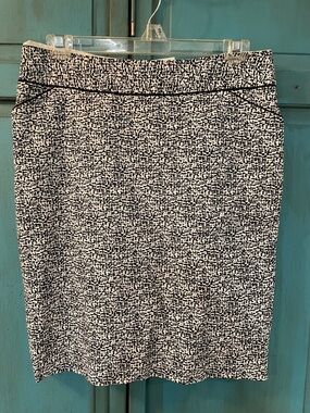 Etcetera Black & White Tweed-Pattern Pencil Skirt